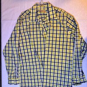 Yellow, Blue and White Fitted Button Down
